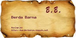 Berda Barna névjegykártya