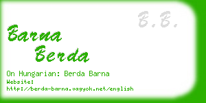 barna berda business card